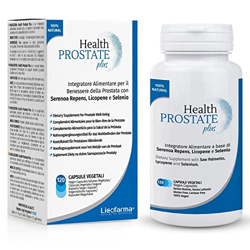Health Prostate Plus - Integratore Prostata E Vie Urinarie Con Serenoa Repens, Licopene E Selenio - Nuova Confezione Da 120 Capsule Vegetali