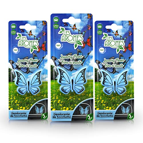 Deodorante Profumo Auto Bocchetta Farfalla Laundry Flower- Pack 3 Pz