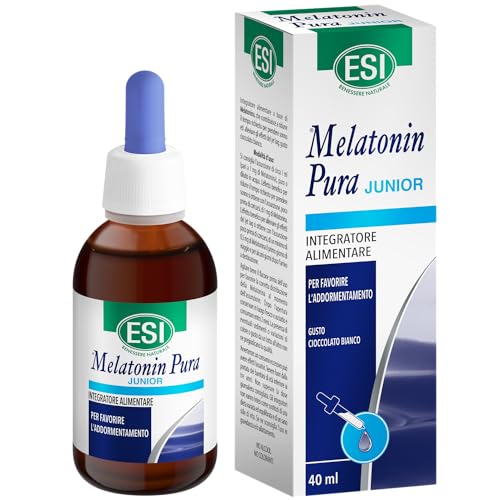 Esi - Melatonin Pura Junior, Integratore Alimentare Di Melatonina Per Bambini, In Gocce, Senza Glutine, Senza Zuccheri E Vegan, Favorisce Il Sonno, 40