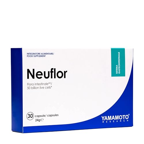 Yamamoto Research Neuflor 56 Miliardi 30 Capsule, Integratore Alimentare Ad Alta Concentrazione Di Probiotici, Ripristina L’Equilibrio Della Flora Int