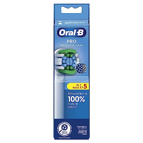 Oral-B Precision Clean Testine Spazzolino Elettrico, Confezione Da 5 Testine Di Ricambio, 3 Tipi Di Setole Per Una Pulizia Precisa E Sbiancante, Indic