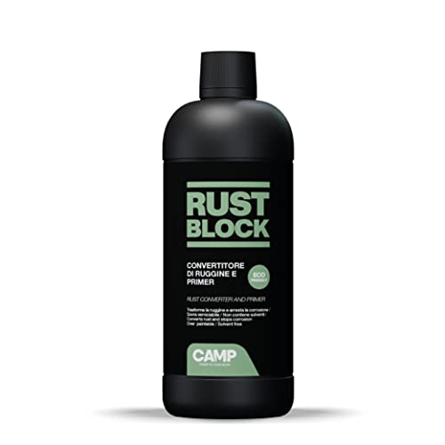 Camp Rust Block Convertiruggine E Primer, Converte E Blocca La Ruggine, Protettivo, Eco-Friendly, Sovra-Verniciabile, 750 Ml