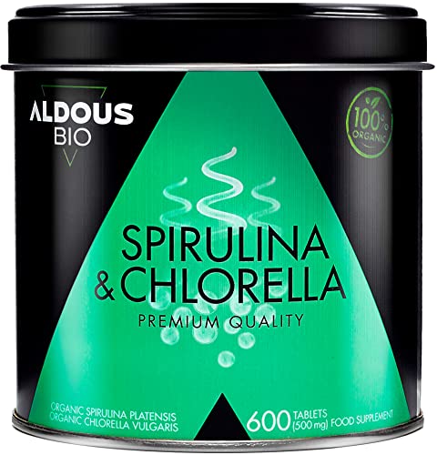 600 Compresse Spirulina E Clorella Bio Per +3 Mesi | Alga Spirulina E Alga Clorella Ricchi Di Clorofilla | Clorella E Spirulina Bio - Vegano - Saziant