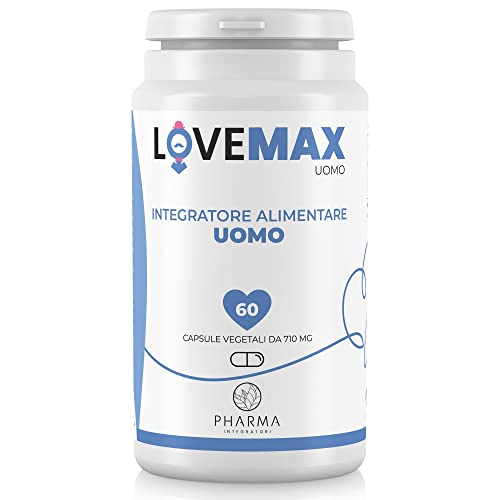 Lovemax Integratore Sessuale Per Uomo, Testosterone Puro - Maca, Ashwagandha E Ginseng - 60 Pillole