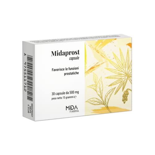 Midaprost Capsule | Serenoa Repens (Saw Palmetto) 320 Mg, Tè Verde E Magnesio | Per Trattamento E Prevenzione Di Prostata Ingrossata, Ipertrofia Prost