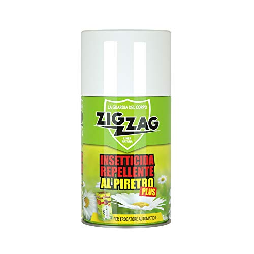 Zig Zag Insetticida Repellente Al Piretro Naturale, Ricarica Per Erogatore Automatico Ebano Con Timer, 6.5 X 6.5 X 6.5 Cm