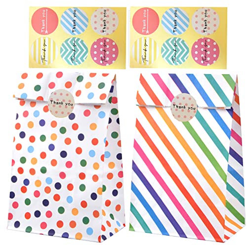 Sacchetti Regalo 24Pz Sacchettini Compleanno Bambini,Buste Regalo Sacchetti Di Carta Per Caramelle Adesivi Pacchetti Regalo Piccoli Sacchetti Per Rega
