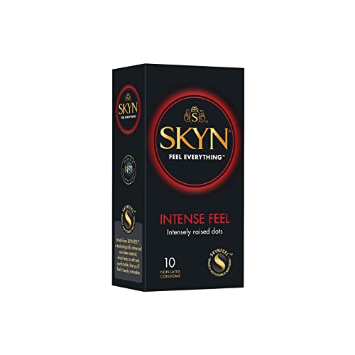 Skyn Intense Feel, (10 Pezzi) Preservativi Stimolanti 100% Senza Lattice, Compatibile Con I Nostri Lubrificanti