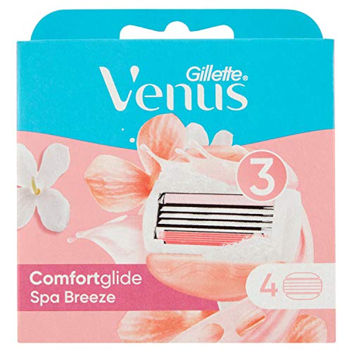 Gillette Venus Comfortglide Breeze Lamette Di Ricambio Per Rasoio Donna, Confezione Da 4 Ricambi Con 3 Lame, Design Performante, Pelle Protetta, Idea
