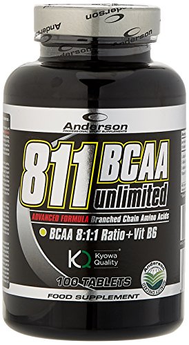 Anderson 811 Bcaa Unlimited Kyowa 811 Supplemento Di Aminoacidi A Catena Ramificata Con Vitamina B6 - 100 Compresse Da 1,2 G