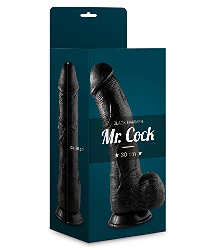 Mr. Cock Black Hammer - Dildo Realistico Con Testicoli E Ventosa, 30 Cm