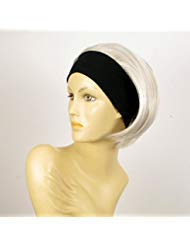 Parrucca Con Bandana Elastica Corta Bianca Amanda 60