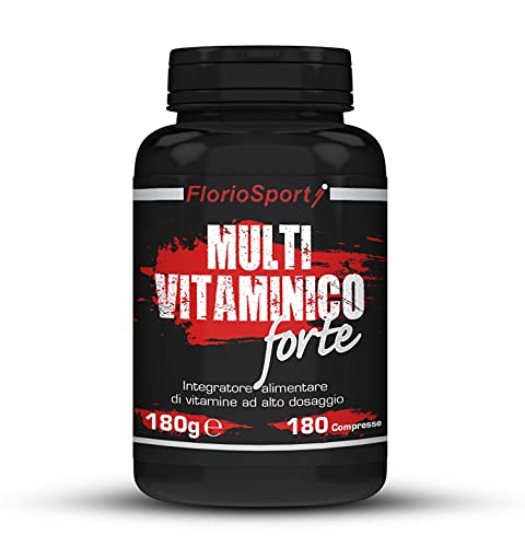 Multivitaminico Forte Floriosport, 180 Compresse | Integratore Di Vitamine Per Uomo E Donna | Multi Vitaminico Completo Ad Alto Dosaggio | Valori Mass