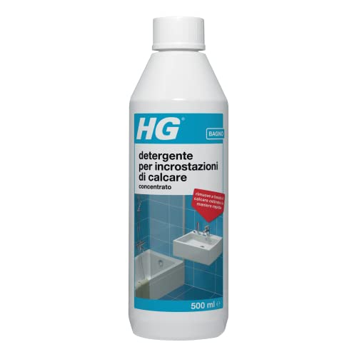 Hg Detergente Professionale Per Incrostazioni Di Calcare - Liquido Anticalcare Concentrato Per Bagno, Deterge Rubinetti, Wc, Vasche E Docce, 500 Ml