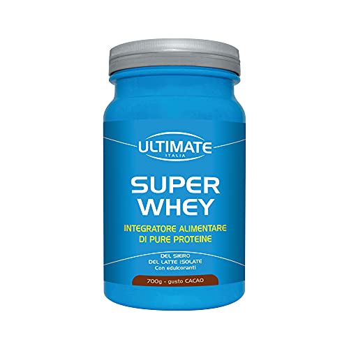 Ultimate Italia - Super Whey - 700G - Gusto Cacao - Proteine Del Siero Del Latte Isolate E Microfiltrate Per Un'Assimilazione Rapida E Completa, Senza