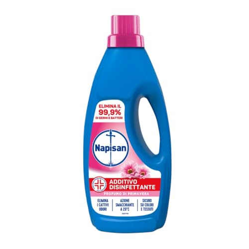 Napisan Additivo Disinfettante Lavatrice Profumo Di Primavera, Confezione Da 1 Litro Di Additivo Liquido Per Lavatrice, Contro I Batteri E I Cattivi O