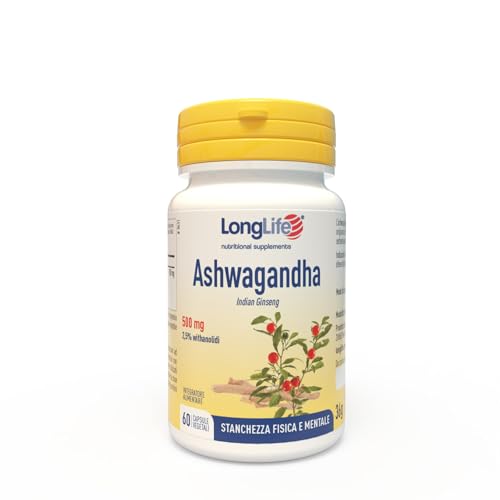 Longlife® Ashwagandha | Titolato Al 2,5% In Withanolidi | Relax E Benessere Mentale | Stanchezza E Difese Immunitarie | Fino A 2 Mesi Di Trattamento |