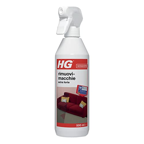 Hg Smacchiatore Spray Forte Rimuove Segni E Macchie Di Caffè, Rossetto, Inchiostro E Alcool Dai Tessuti, Moquette E Tappezzeria, 500 Ml