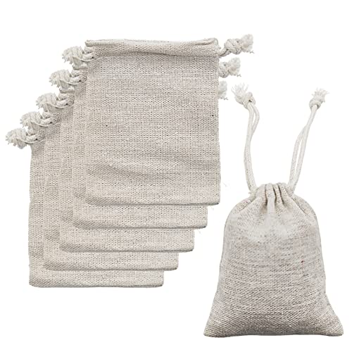Jizxol 24 Sacchetti Di Iuta, 8 X 10 Cm, Piccoli Sacchetti Regalo, Sacchetti Di Lino, Sacchetti Di Iuta Con Coulisse, Per Il Compleanno Dei Bambini, Re