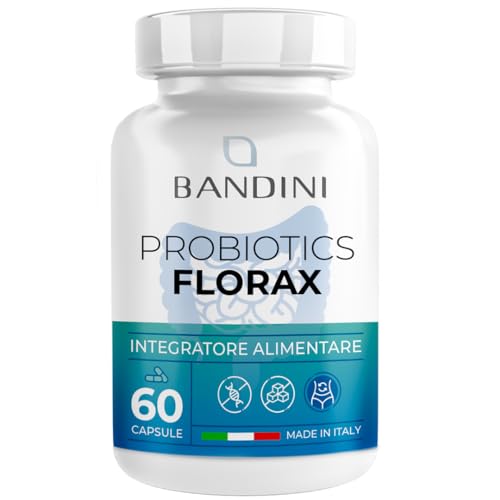 Bandini® Florax Probiotics - 60 Capsule Dr Caps - Fermenti Lattici Probiotici Per L'Intestino - Enzimi Digestivi Di 14 Ceppi Batterici Tra Cui Lactoba