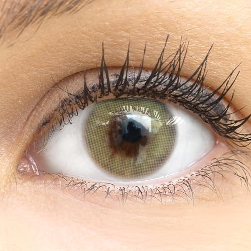 Glamlens Lenti A Contatto Colorate Verdi Light Green - Mensili - Con Porta Lenti A Contatto - Verde Naturali In Silicone Idrogel - 2 Pezzi - Dia 14.0