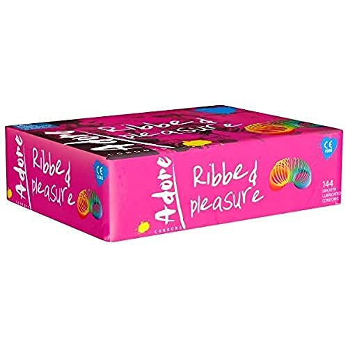 Pasante - Pasante Adore Ribbed Pleasure Condoms - 144 Pieces