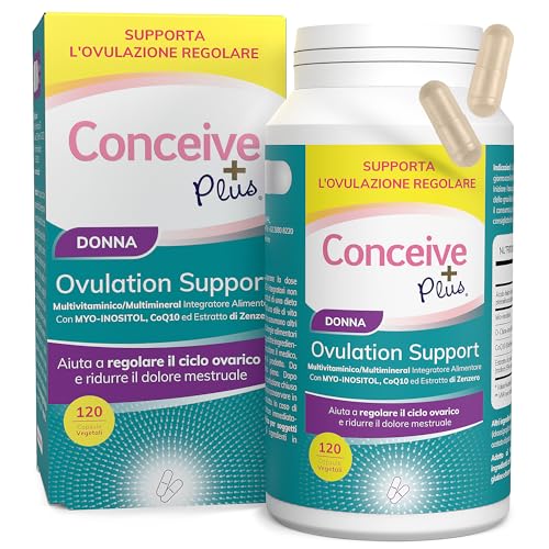 Conceive Plus Ovulation Support, Supporto Per Policistico E Ovulazione, Myo-Inositolo E D-Chiro-Inositolo, 120 Capsule