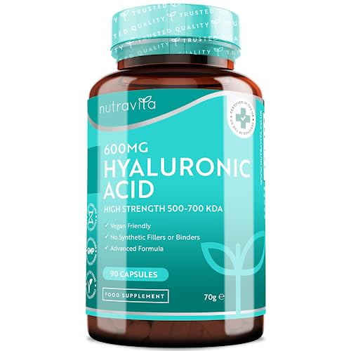 Acido Ialuronico In Capsule – Da 600 Mg - Alto Dosaggio 500-700Kda - Senza Ogm, Riempitivi O Leganti Sintetici - Nutravita