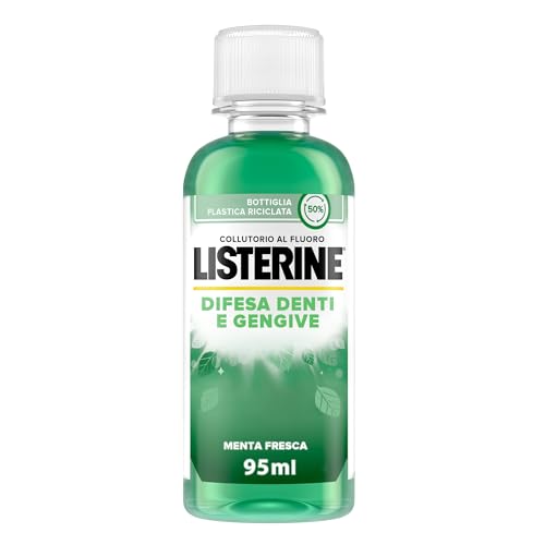Listerine Collutorio Difesa Denti E Gengive, Al Gusto Di Menta Fresca, Collutorio Gengive Infiammate Per Denti Forti, Con Fluoruro, Igiene Orale Per G