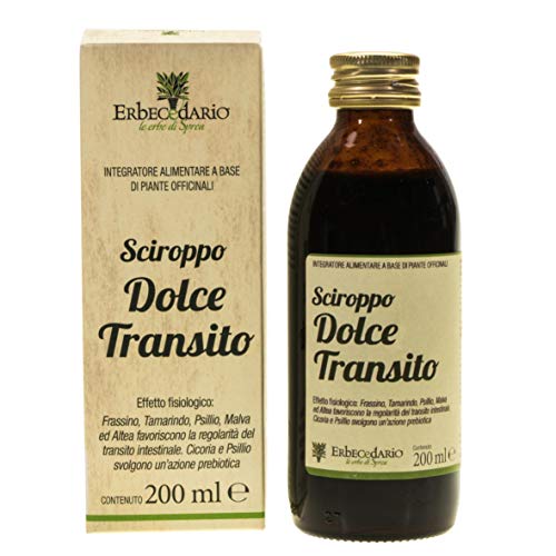 Sciroppo Lassativo Naturale Per Stitichezza, Gonfiore Intestinale, Depurazione Intestino, Dolce Transito Erbecedario, 1 Flacone 200Ml