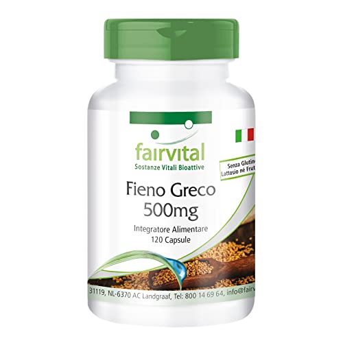 Fairvital | Estratto Di Fieno Greco 500 Mg - 120 Capsule - 50% Saponine - Ottima Qualità E Altamente Dosata
