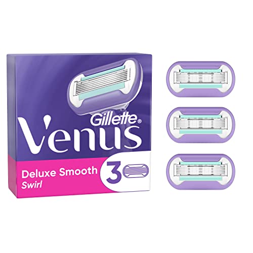 Gillette Venus Deluxe Smooth Swirl Lamette Di Ricambio Per Rasoio Donna, Confezione Da 3 Ricambi Con 5 Lame Rivestite In Dlc, Rasatura Fluida E Duratu