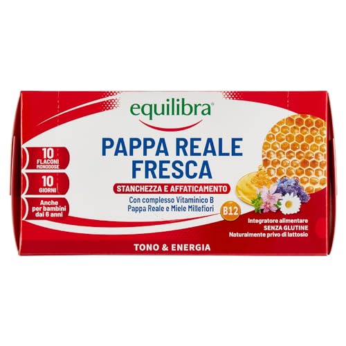 Equilibra Integratori Alimentari, Pappa Reale Fresca, Integratore Con Vitamine Del Gruppo B, Arricchito Con Miele Millefiori, Adatto Anche Ai Bambini