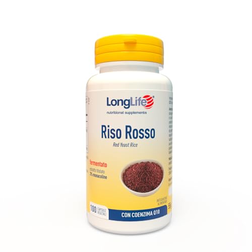 Longlife® Riso Rosso | Fermentato E Titolato Al 3% In Monacoline | Con Coen Q10 | Benessere Cardiaco | Oltre 3 Mesi Di Trattamento | Vegano E Senza Gl