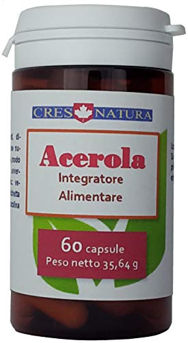Acerola 60 Capsule. 480Mg/Cp Di Estratto Secco Contenenti 120Mg Di Vitamina C Naturale. Prodotto In Italia
