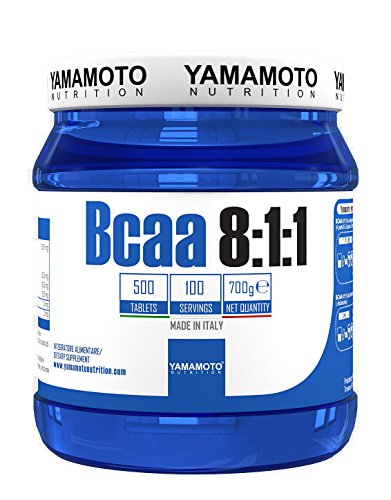 Yamamoto Nutrition Bcaa 8:1:1 Integratore Alimentare Di Aminoacidi A Catena Ramificata Con Vitamine B1 E B6 500 Compresse, 600 Grammi
