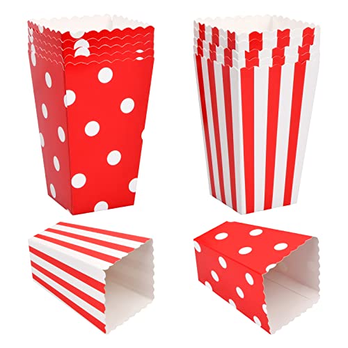 Jinlaili 12 Pezzi Piccole Scatole Pop Corn, Sacchetti Di Popcorn In Cartone, Contenitori Di Popcorn, Scatole Di Spuntini Biscotti E Dolci, Scatole Pop