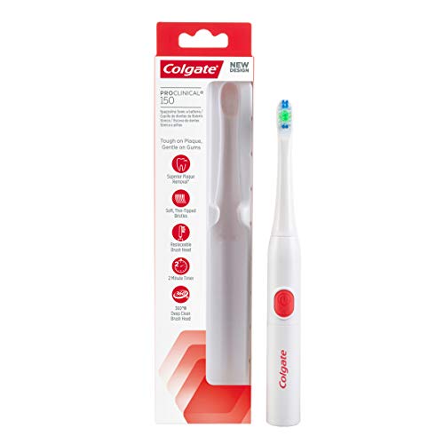 Colgate Spazzolino A Batteria Pro Clinical 150, Spazzolino Da Denti Elettrico Per Una Pulizia Efficace E Delicata, 1 Pezzo