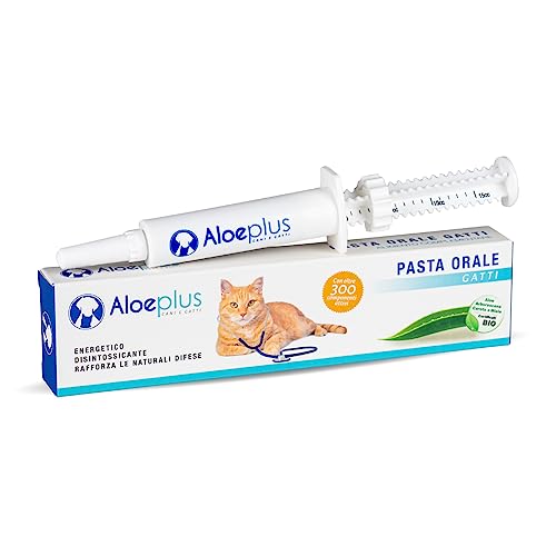 Aloeplus Gatti Pasta Orale - Gel Orale Contro Alitosi, Abrasioni Orali, Stomatite, Gengivite, Infiammazione, Gastrite - Rafforza Le Naturali Difese -