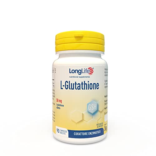 Longlife® L-Glutathione 50Mg | L Glutatione Ridotto | Gastroresistente | Antiossidante E Difese Immunitarie | Fino A 3 Mesi Di Trattamento | Vegano E