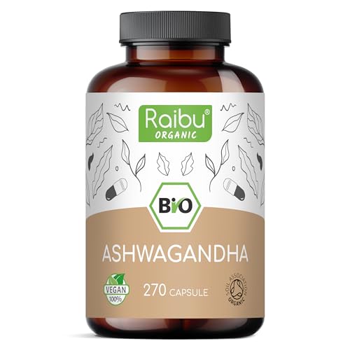 Ashwagandha Bio - 2400 Mg Dose Giornaliera - 270 Capsule - Alto Dosaggio - Radice Di Ashwagandha In Polvere Qualità Biologica Senza Additivi Di Produz
