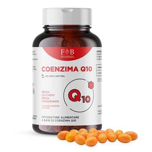 Fb Pharma - Coenzima Q10-180 Perle In Soft Gel Di Q10 Coenzima 120Mg Ubichinone Per Pelle, Ossa E Articolazioni - Formula Studiata In Italia