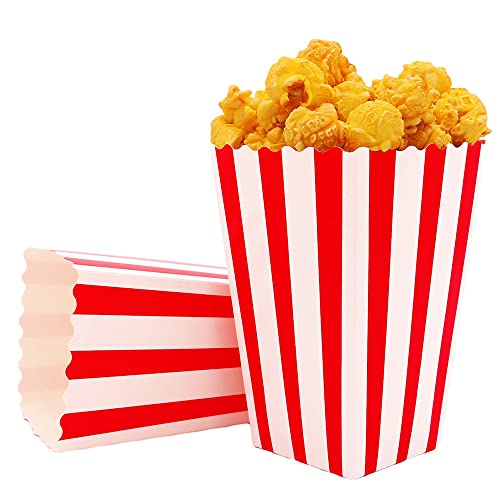 Roysmart 50 Pcs Sacchetti Pop Corn Rosso E Bianco, Pop Corn Caramello Piccoli, Popcorn Caramello Per Spuntini Del Partito, Dolci, Popcorn E Regali