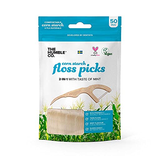 Humble Natural Dental Floss Picks - Flossers - Bastoncini Di Filo Interdentale - 4 X 50 Confezioni