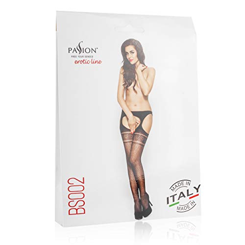 Passion Black Suspender Medias Con Corazones