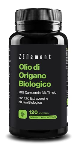 Olio Di Origano Bio 150 Mg, 120 Capsule Molle | Con Olio Extravergine Di Oliva Biologico | 106 Mg Di Carvacrolo E 4,5 Mg Di Timolo Per Capsula | 100%