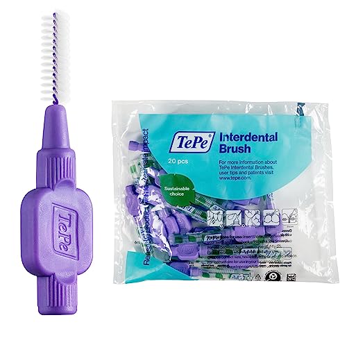 Scovolino Tepe, Originale, Viola, 1.1Mm/Iso 6, 20Pz, Pulizia Interdentale Efficace, Rimozione Placca E Filo Dentale Per Spazi Piccoli