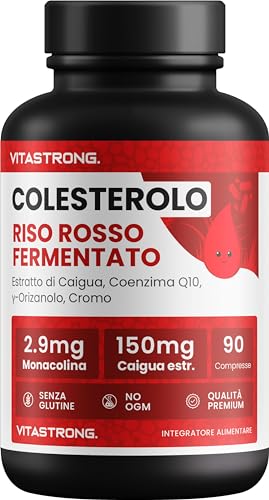 Integratore Metabolismo Colesterolo - Riso Rosso Fermentato Colesterolo, Caigua, Γ-Oryzanol, Policosanolo, Coenzima Q10 E Cromo - 90 Compresse - Quali
