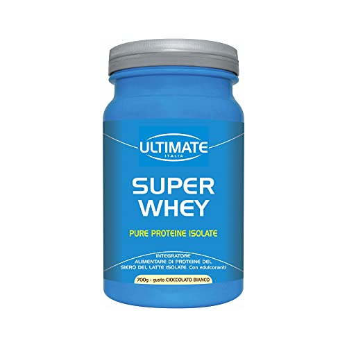 Ultimate Italia - Super Whey - 700G - Gusto Cioccolato Bianco - Proteine Del Siero Del Latte Isolate E Microfiltrate Per Un'Assimilazione Rapida E Com