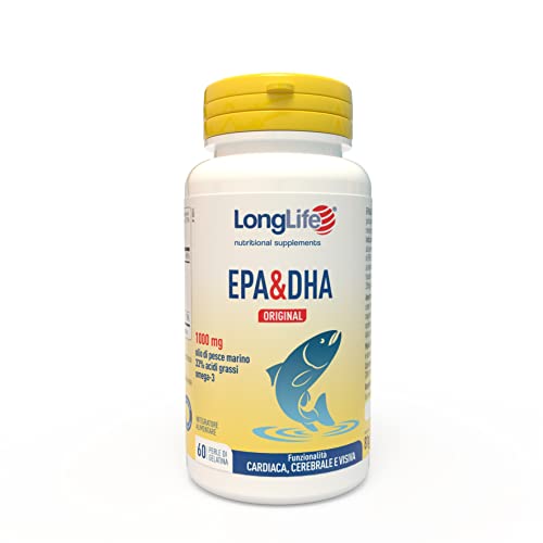 Longlife® Epa&Dha Original | Olio Di Pesce 3000Mg, Omega 3 990Mg, Epa 540Mg & Dha 360Mg | Con Vitamina E | Fino A 2 Mesi Di Trattamento | Benessere Cu